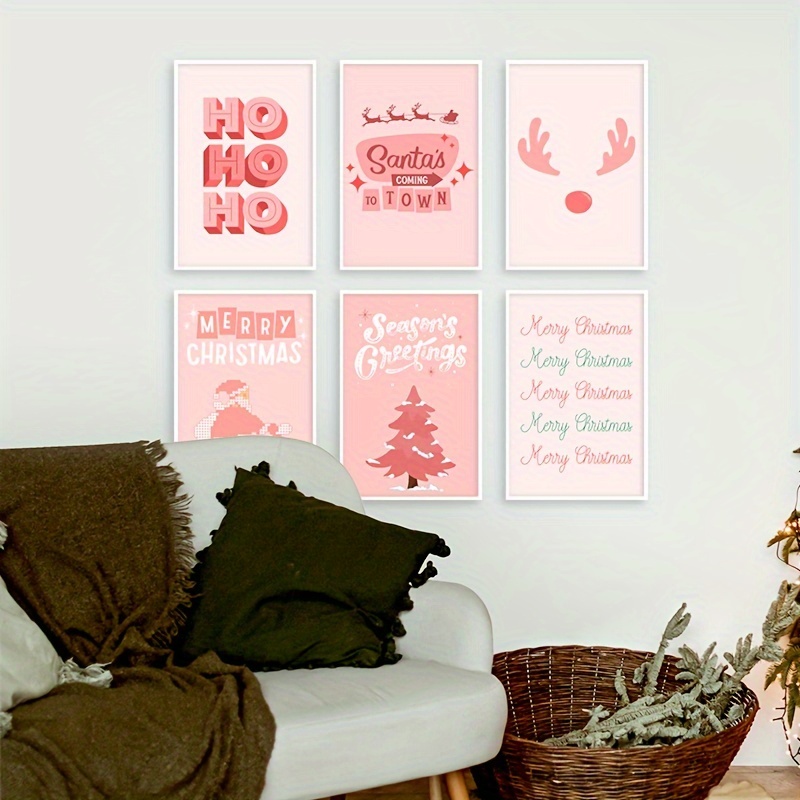 Preppy Christmas Canvas Print Posters Fashionable - Temu