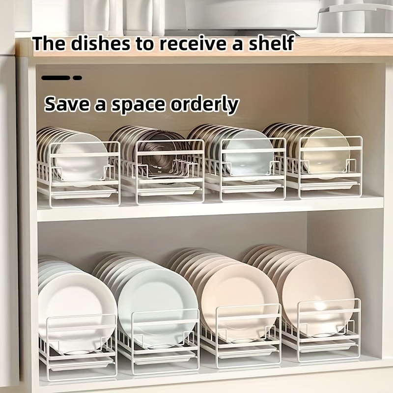 Single-Tier Dish Storage Rack - Cabinet Organizer for Bowls and