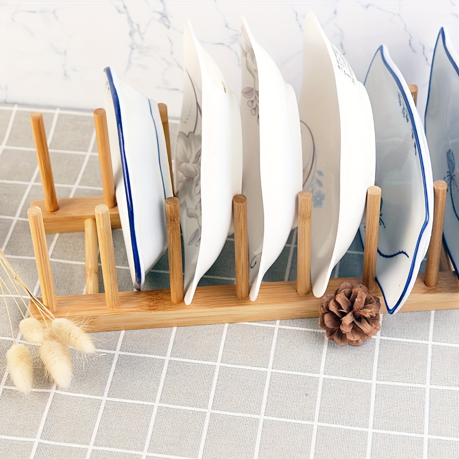 DIY Drying Wooden Dish Rack Plates Holder Kitchen Cabinet Cutting Board Cup  Pot Lid Storage Organizer Shelf Stand Display - AliExpress