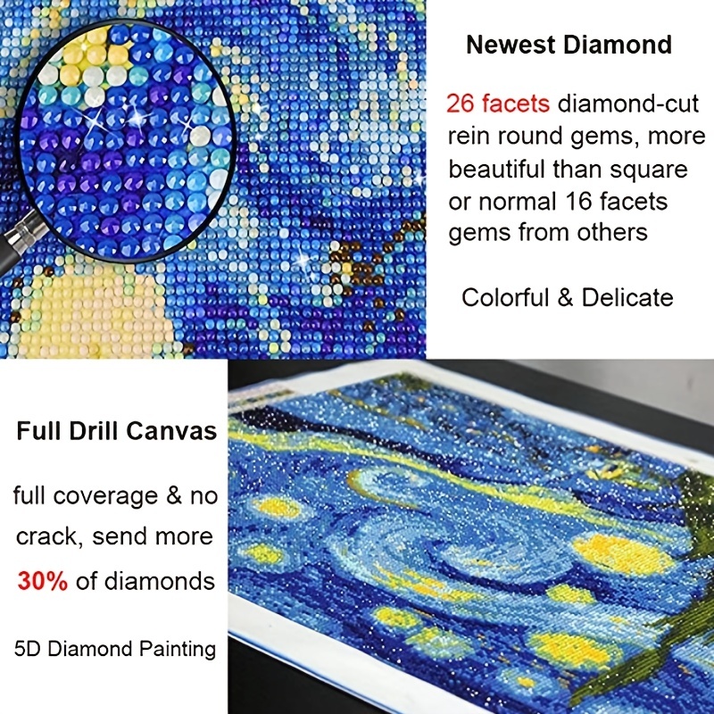 Diy Van Gogh Full Rhinestone 5d Diamond Painting Oway Paint - Temu