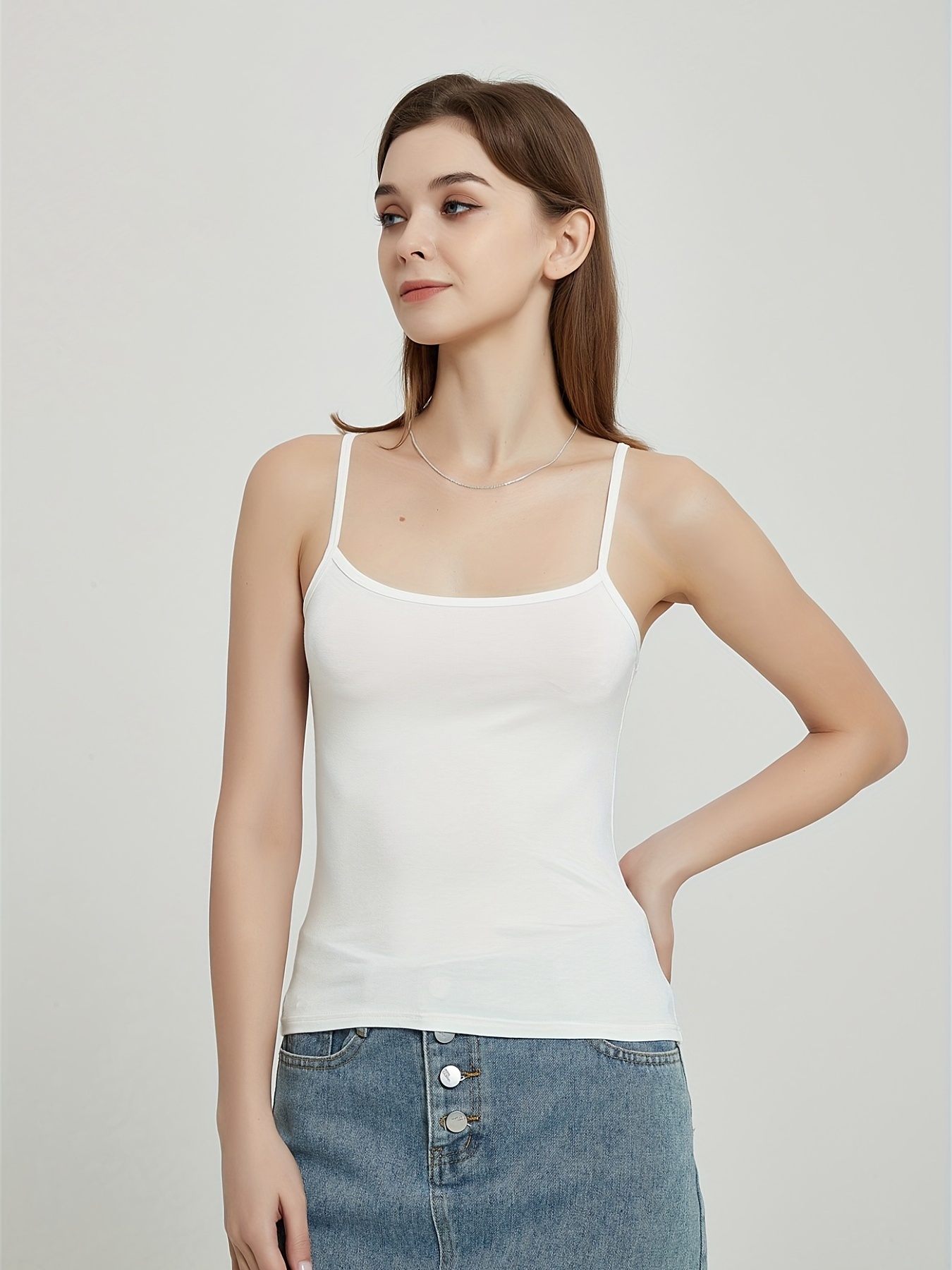 Thin Strap Tank Top Sleeveless Back Women Summer Comfy Tank Top for Girls  for Work (L) : : Clothing, Shoes & Accessories