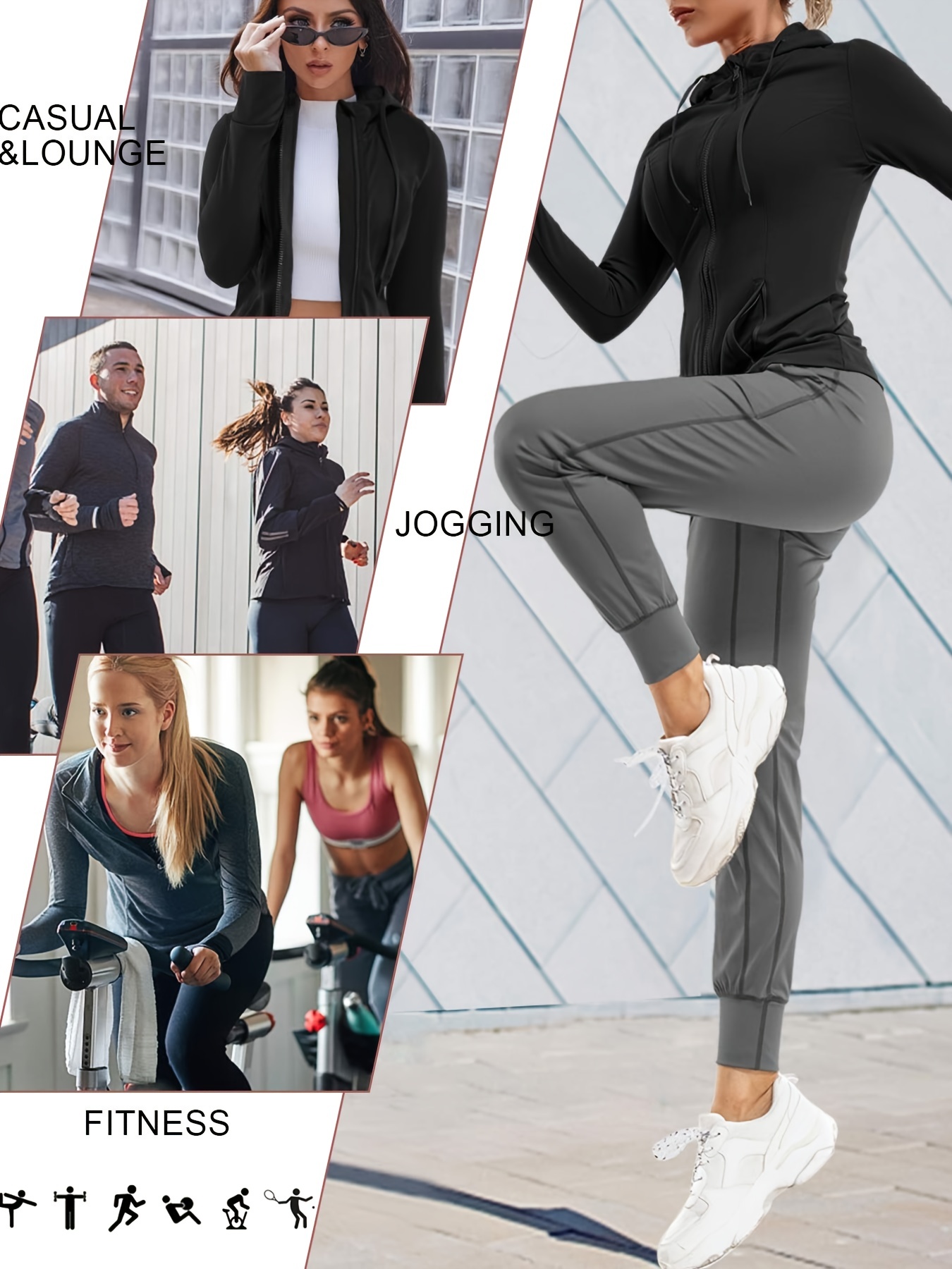Women Full Zipper Slim Fit Long Sleeve Yoga Hoodie, Thumb Hole Workout  Fitness Running Jacket, Women's Clothing