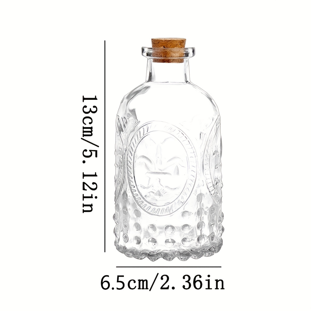 1pc Glass Bottle, 8.5oz Small Glass Jar, Transparent Medicine Water Bottle,  Mini Glass Bottle With Cork Stopper, Bright DIY Liquid Container Jar Bottl
