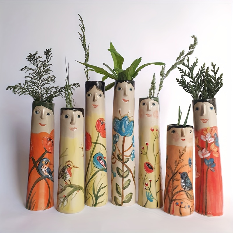 Acquista Decorazioni per la casa in stile nordico Vaso in ceramica creativa  Semplice decorazione per il volto umano Vaso per fiori Vaso per piante Vaso  di lusso per fiori secchi