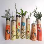 1pc flower family bud vases family painting small vases for flowers human face vase handmade boho vases for decor