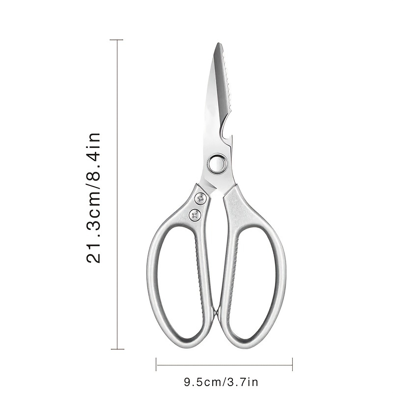 Heavy-Duty 9.5 in. Grey Multi-Purpose Stainless Steel Kitchen Scissors  Poultry Shears