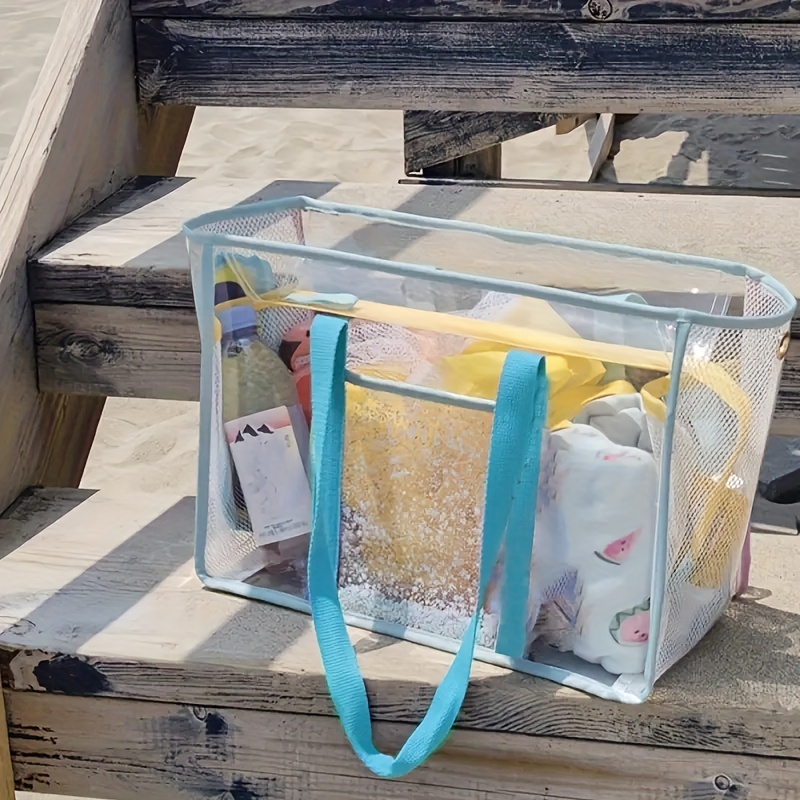 Clear Tote Bag Transparent Shopping Bags Shoulder Handbag Large Capacity  PVC Waterproof Storage Bag Cosmetic Plastic Bags