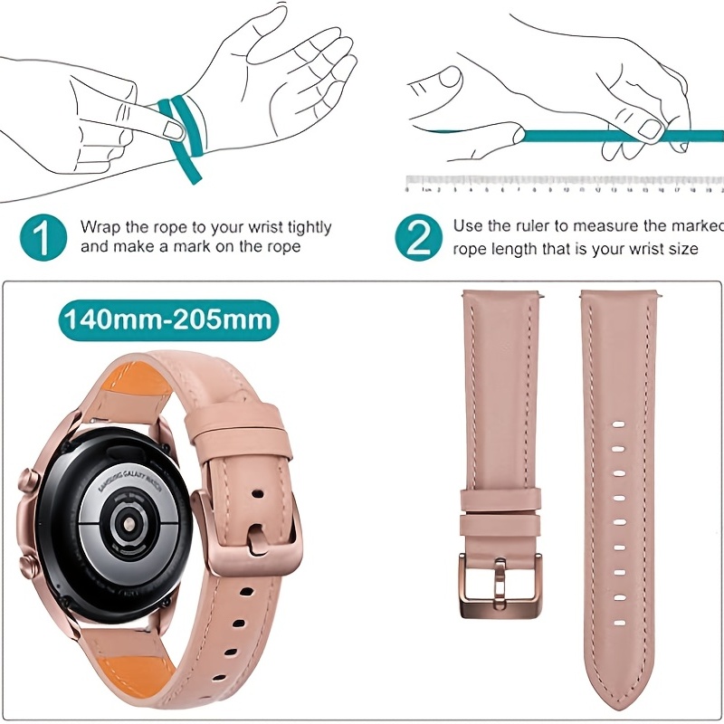 For Samsung Galaxy Watch 42mm 46mm Real Leather Wrist Strap For