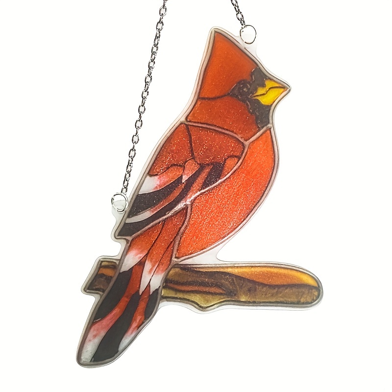 Add a Splash of Color to Your Garden with this Vibrant Red Bird Suncatcher!