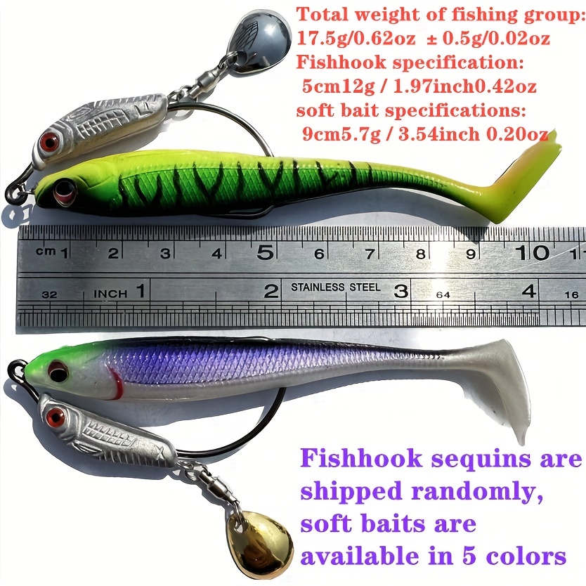 Weedless Rig Paddle Tail Swimbait Willow Sequin Fish Hook - Temu