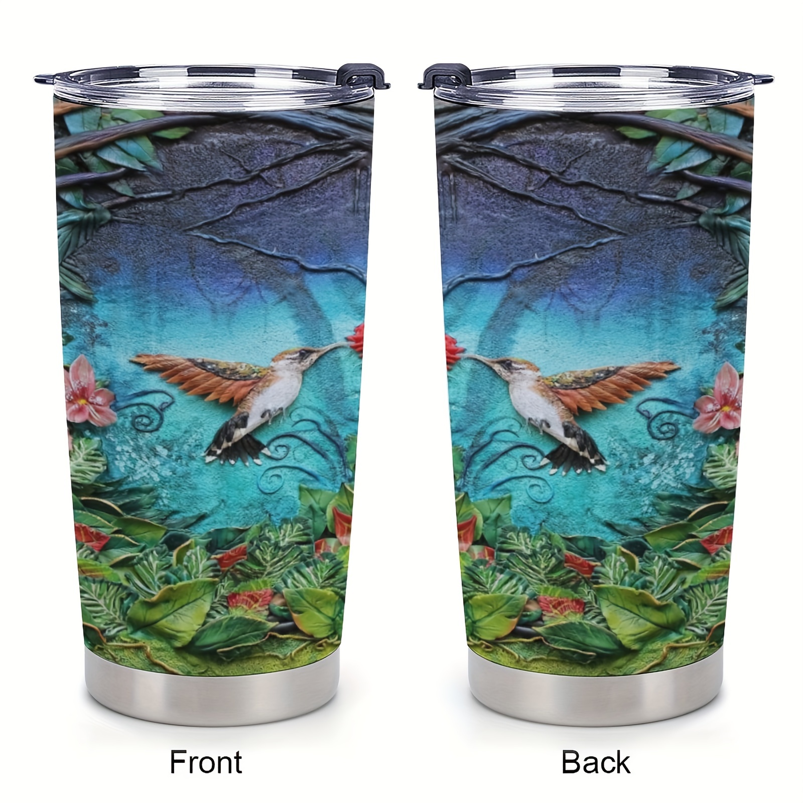 Hummingbird Tumbler - Hummingbird Gifts for Women -Watercolor Tumbler Cup  With Lid 20oz Girls Coffee Travel Mug,Hummingbird Gifts Floral Gift Ideas -  Humming Birds Gift-hummingbird Cup 