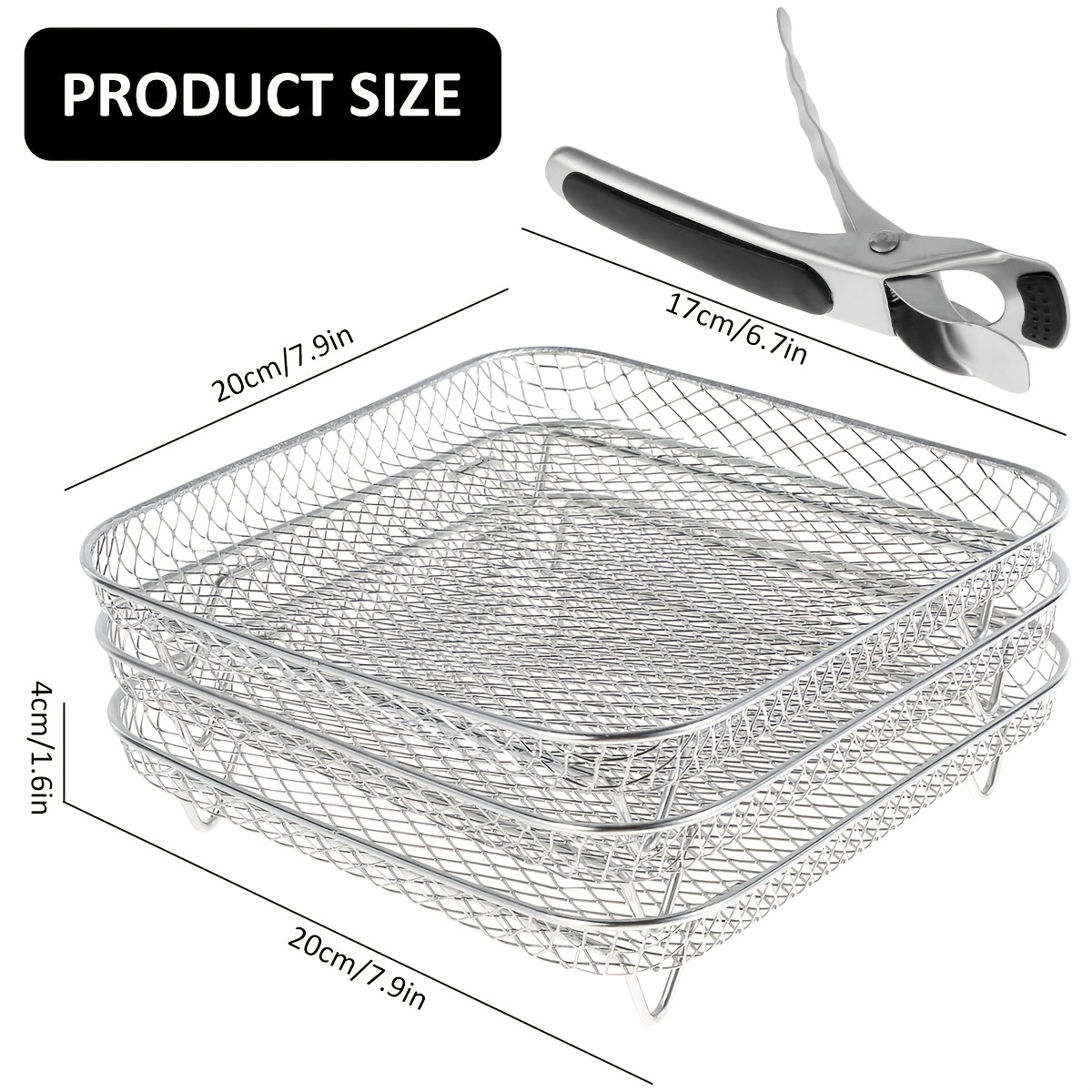 1pc Air Fryer Rack For Instant Vortex Air Fryer Cosori Air Fryer Stackable  Square Rack Stainless Steel Multi Layer Dehydrator Air Flow Rack Air Fryer  Accessories, Save More With Clearance Deals