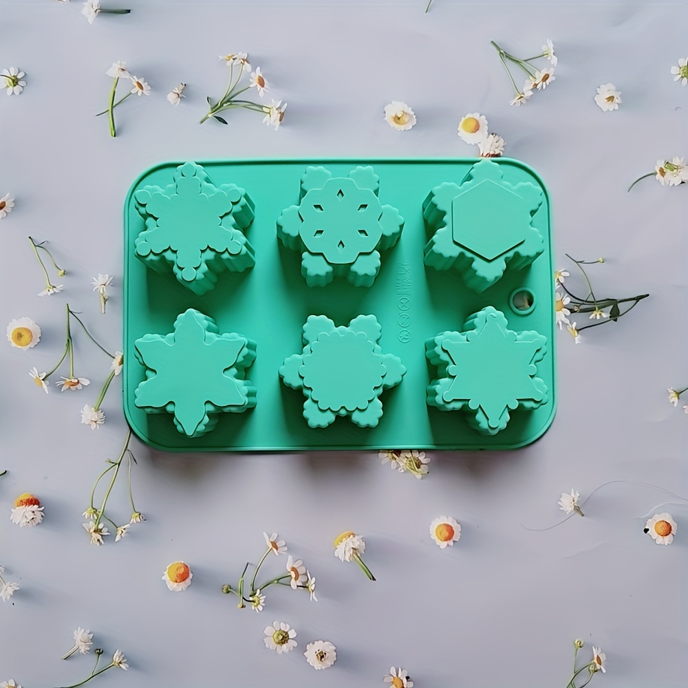 6-snowflake Chocolate Molds Soap Silicone Ice Tray Cake Jelly