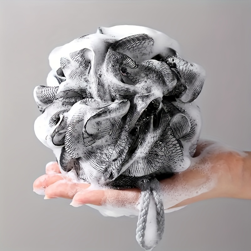Shower Pouf Black Bathtub Sponge, Exfoliating Bath Tool, 1/2/5pcs