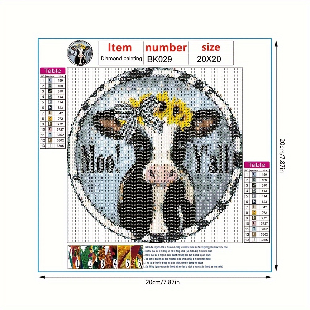 Black Cow Illustration Diamond Painting 