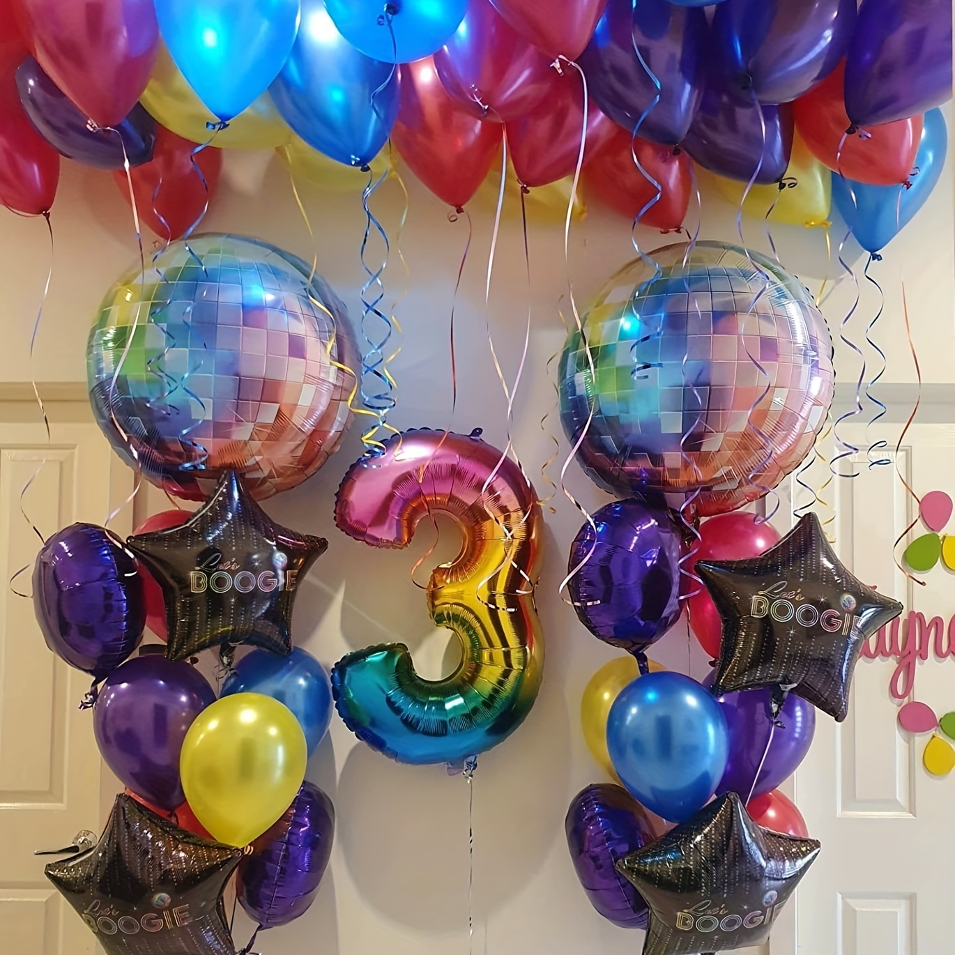 20pcs 22inch 4D Disco Metalic balloons shiny Foil balloon Wedding Decor 80s  90s Retro Popular Party Decor Rock and Roll Looks