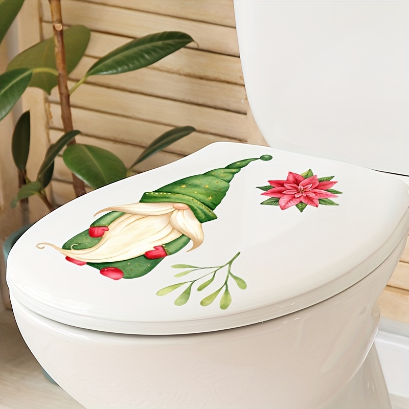 1pc Autocollant De Toilette De Dessin Animé De Noël, Élément De Dessin  Animé De Noël Autocollant En Vinyle Imperméable Amovible, Autocollant Pour  La Décoration Du Réservoir D'eau Du Couvercle Des Toilettes, Décoration