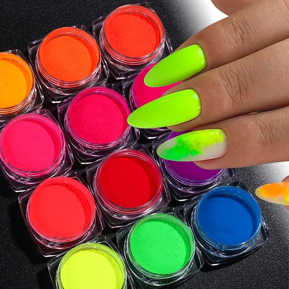 Fluorescent Glow in the Dark Powder, Safe, Long Lasting Non-Toxic Luminous  Pigments for Epoxy Resin, Slime, Nails, Acrylic Paint, Neon Colored Paint