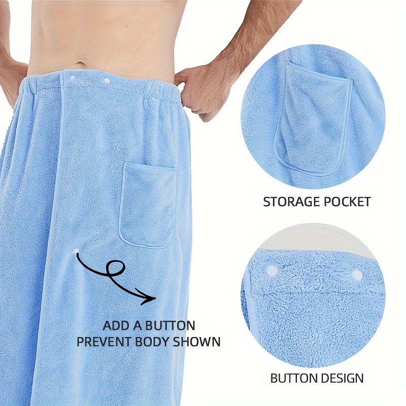 Men's Wearable Bath Towels With Hand Towel, Super Absorbent Bath