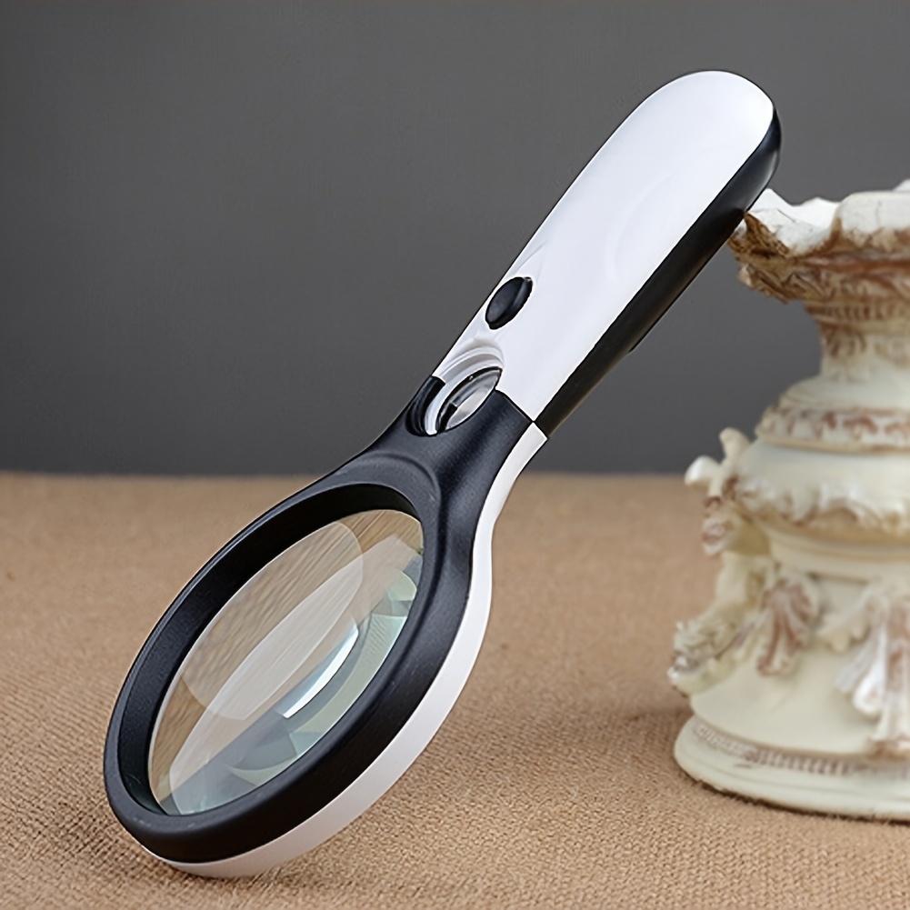 Lighted Magnifying Glass with 3X Magnifier for Reading and 45x