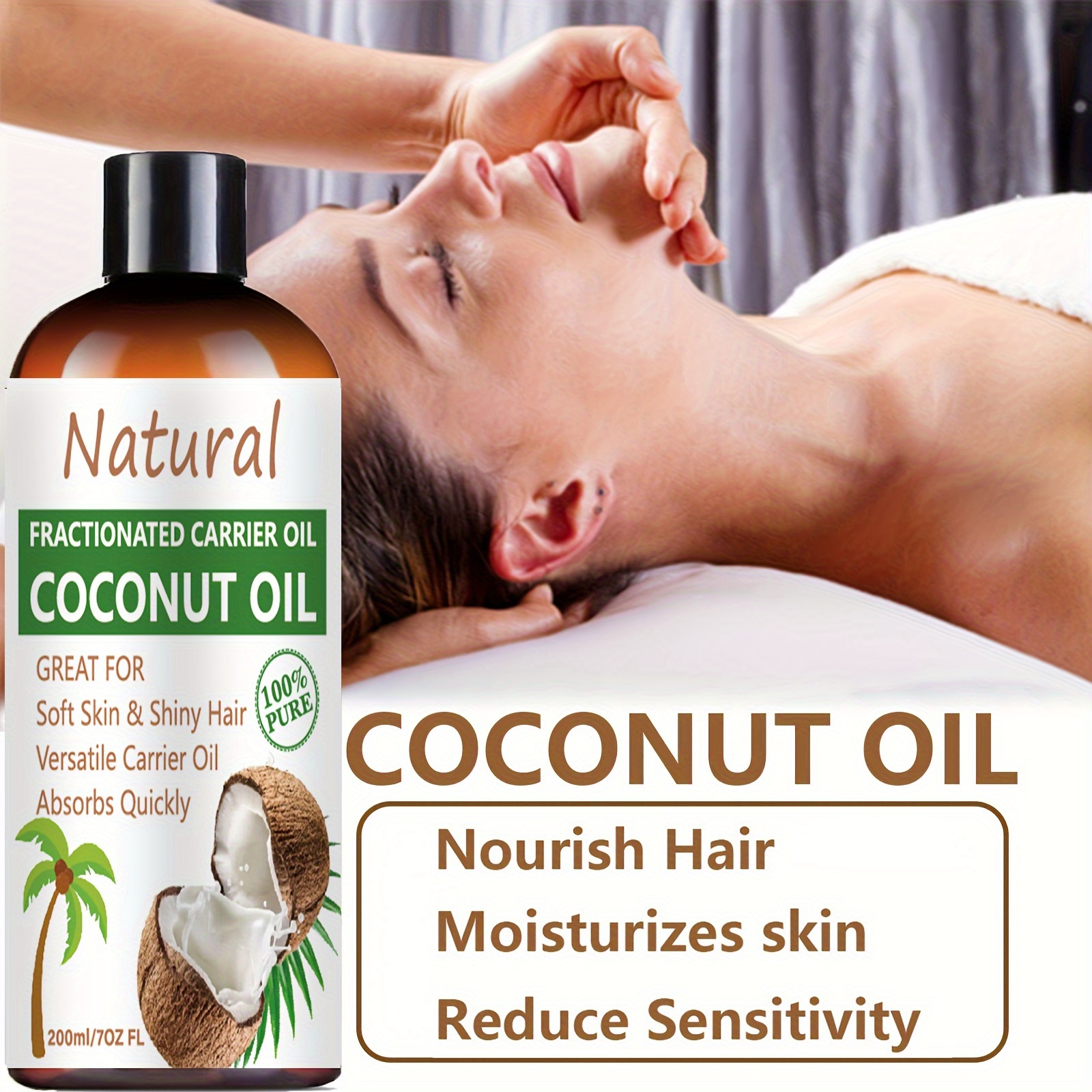 Coconut Oil Skin Care Essential Oil Massage General Body - Temu