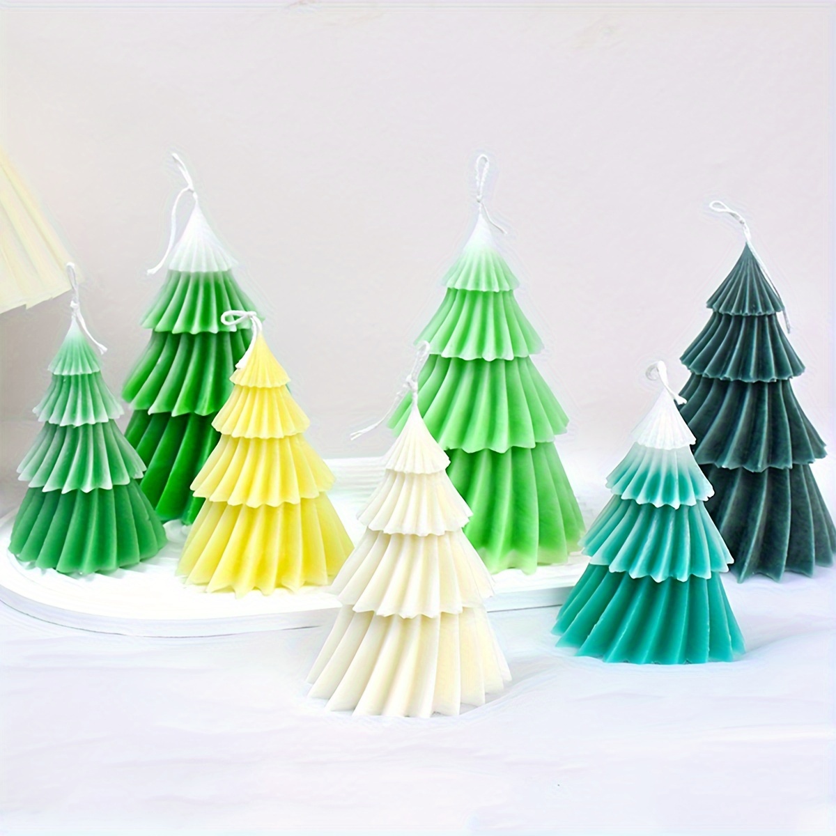 Origami Christmas Tree Silicone Mold DIY Geometric Rotating Pine Tree  Candle Mould Plaster Resin Ornament Molds Christmas Decor