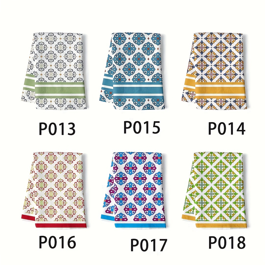 Boho Pattern Dish Towels, Soft Absorbent Fingertip Towel, Bohemian