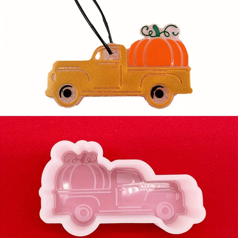 

1pc Pumpkin Car Air Outlet Aromatherapy Aroma Bead Silicone Mold, Pumpkin Resin Drop Glue Mold For Diy Car Freshener Hanging Decoration