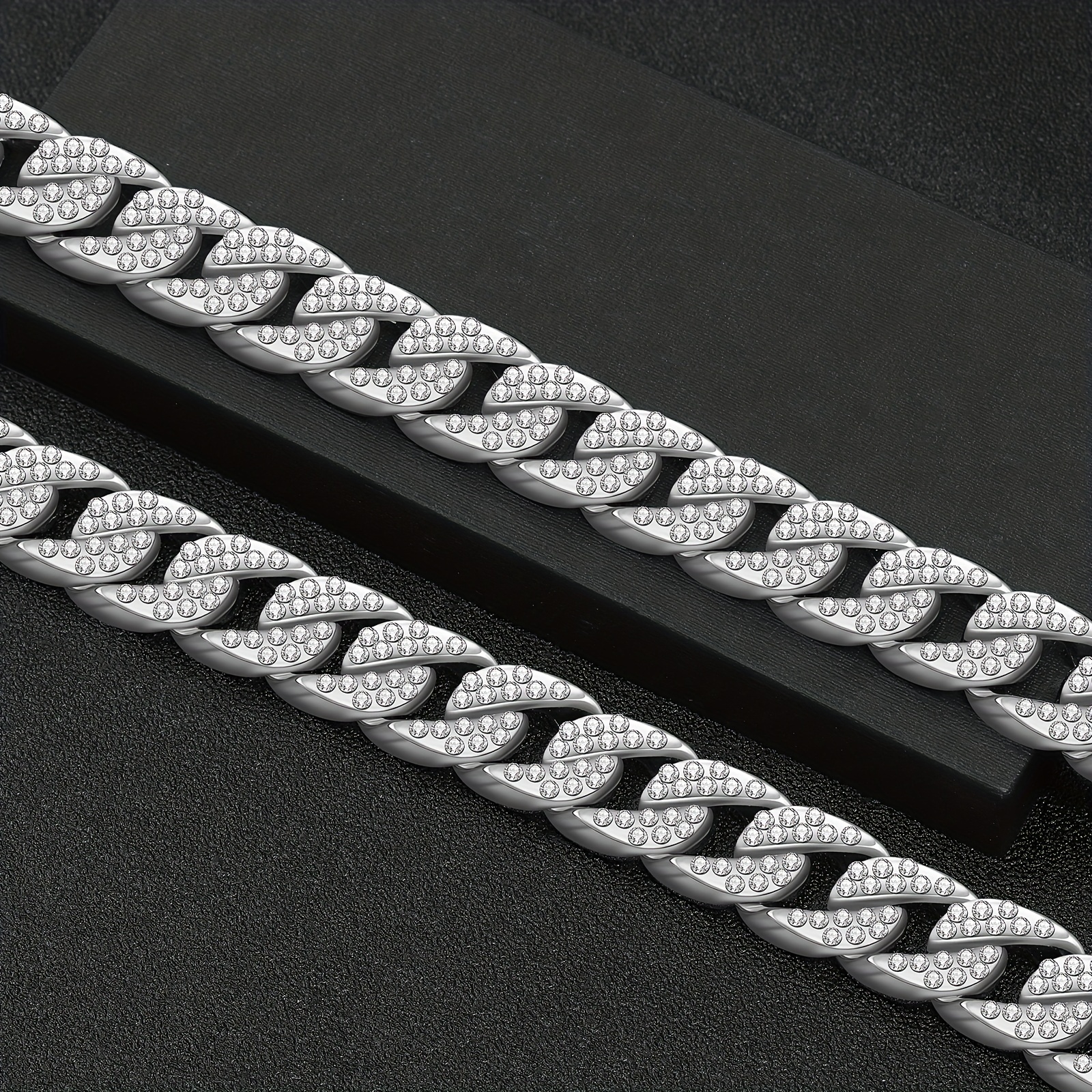 Silver Cuban Chain Necklace 24 inch