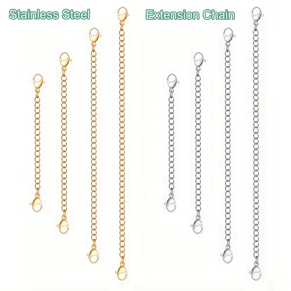 Necklace Extender Gold Necklace Extenders 925 Sterling Silver Extender for  Necklaces 14K Gold Chain Extenders for Women Bracelet Extender Gold Necklace  Extension 2inch 3inch 4inch 