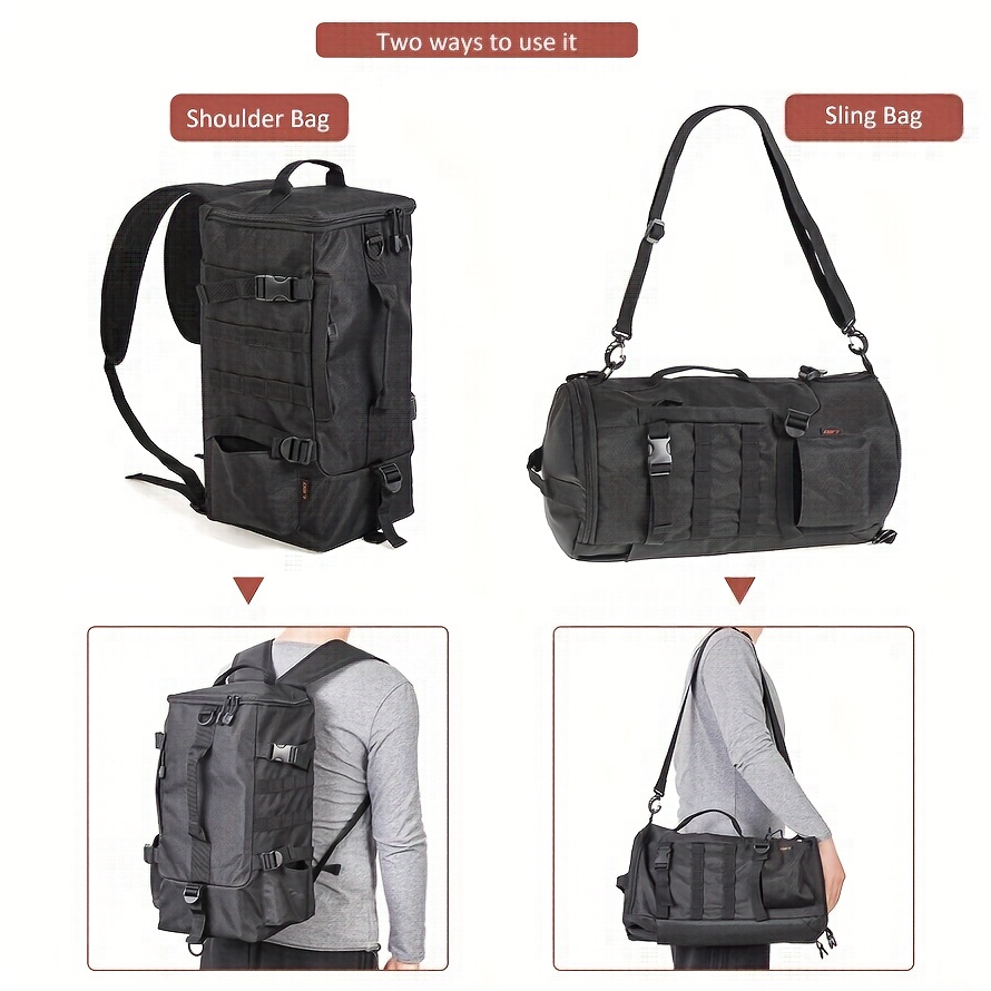 Tackle Storage Bag Portable Outdoor Multi-Functional Fishing Gear Large Bag,  Resistant Fishing Shoulder Backpack Sling Bag With Rod Holder For Traveling  & Fishing Sport Bag Sports Bag