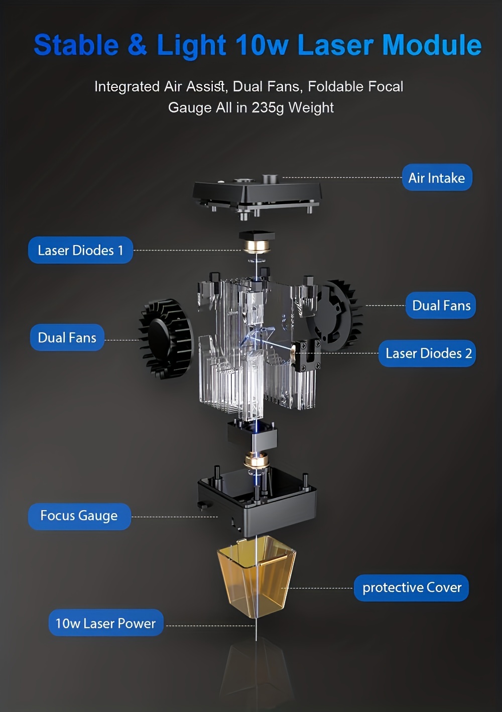  ORTUR Laser Master 3 Laser Engraver, 10W Higher Accuracy Laser  Cutter, 20000mm/min Engraving Speed and App Control Laser Engraver for Wood  and Metal, 15.75x15.75 (The top-of-The-Range Version)