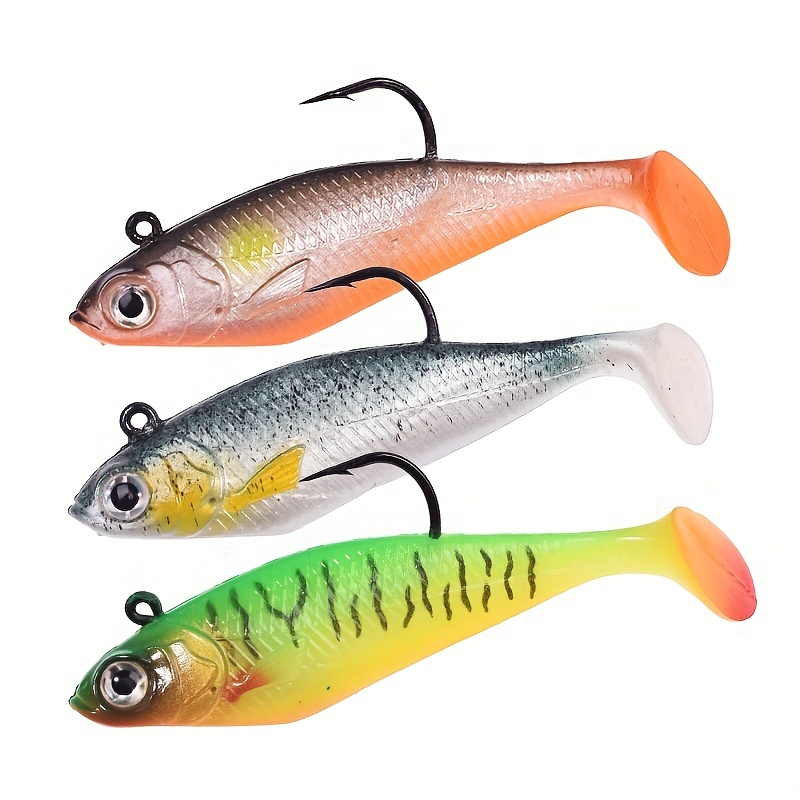 Fake Wobbler Fishing Lures Shad Worm Soft Baits Silicone Rubber Jig Head Lure  Fishing Tackle