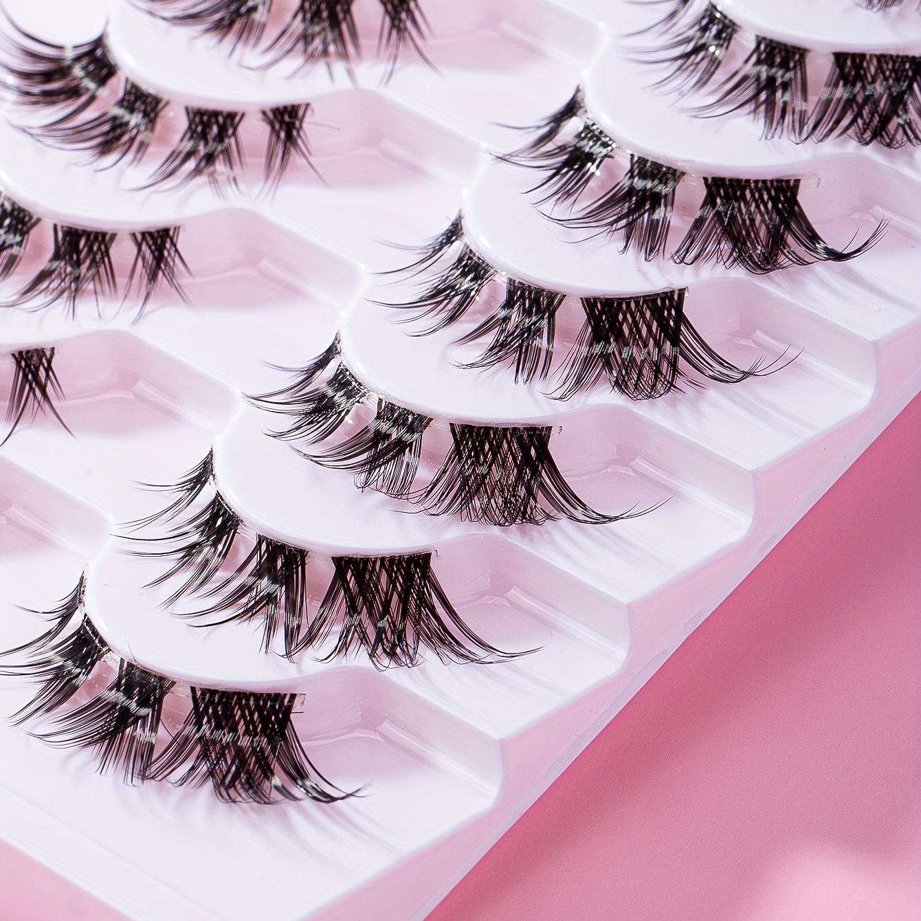 Cluster Lashes Natural Look, Wispy Manga Eyelash Extensions Strip, Cat Eye  Lashes With Transparent Stem Short Anime Korean Makeup False Eyelashes -  Temu