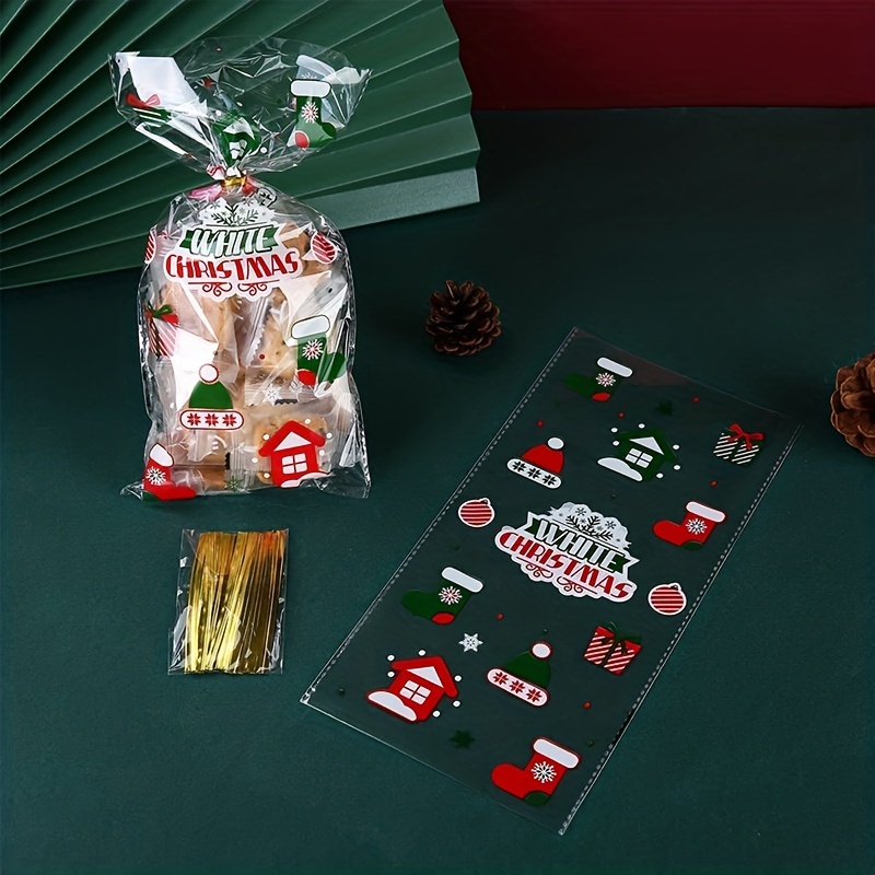 50pcs Christmas Party Candy Bags, Christmas Party Gift Bags