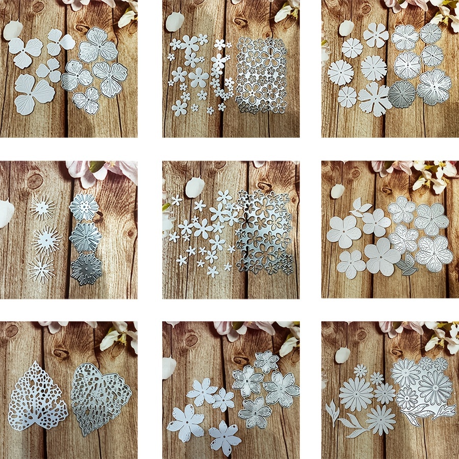 

1pc 2023 New Arrival Autumn Leaves Decoration Silvery Flowers Petals Metal Cutting Dies For Joy Scrapbooking Card Making Cutting Mould Blade Punch Bloom Stencil