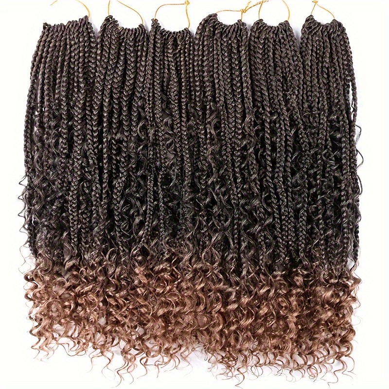 Boho Box Braids Crochet Hair 14-20Inch Bohemian Crochet Box Braids