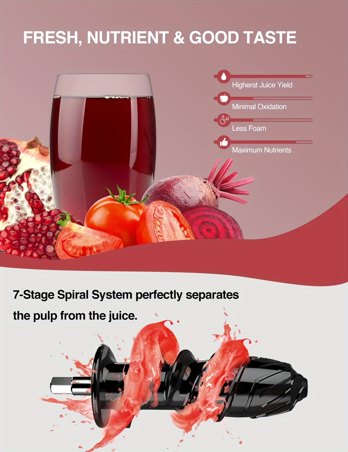 Slow Juicer With Power, Cold Press Juicer, Juicer, Wide Slot, Silent Motor,  Vegetable And Fruit Juicer - Temu