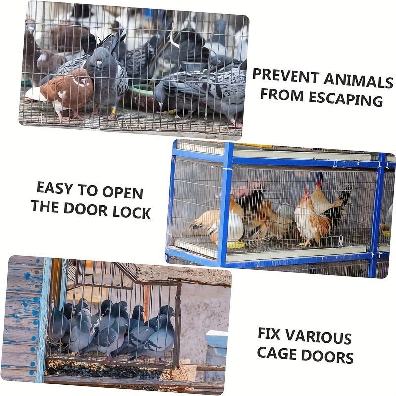 10pcs Rabbit Cage Door Metal Finger Spring Hooks Hamster Cage Accessories