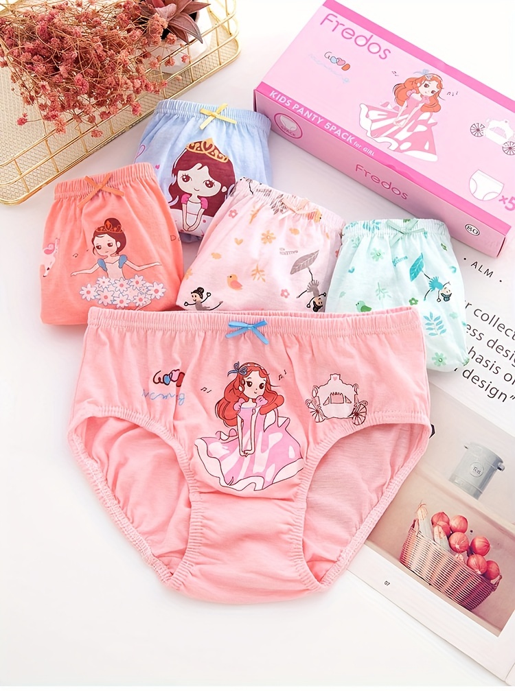 Cotton Underwear Multi-Color Colorful Cute Pattern Super Softy Briefs  Little Girls Princess 4-10T