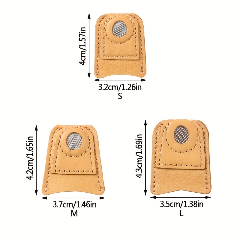  WILLBOND 4 Pieces Leather Thimble Hand Sewing Thimble Finger  Protector Thimble Finger Pads for Knitting Sewing Quilting Pin Needles  Craft Accessories DIY Sewing Tools, 2 Sizes : Arts, Crafts & Sewing