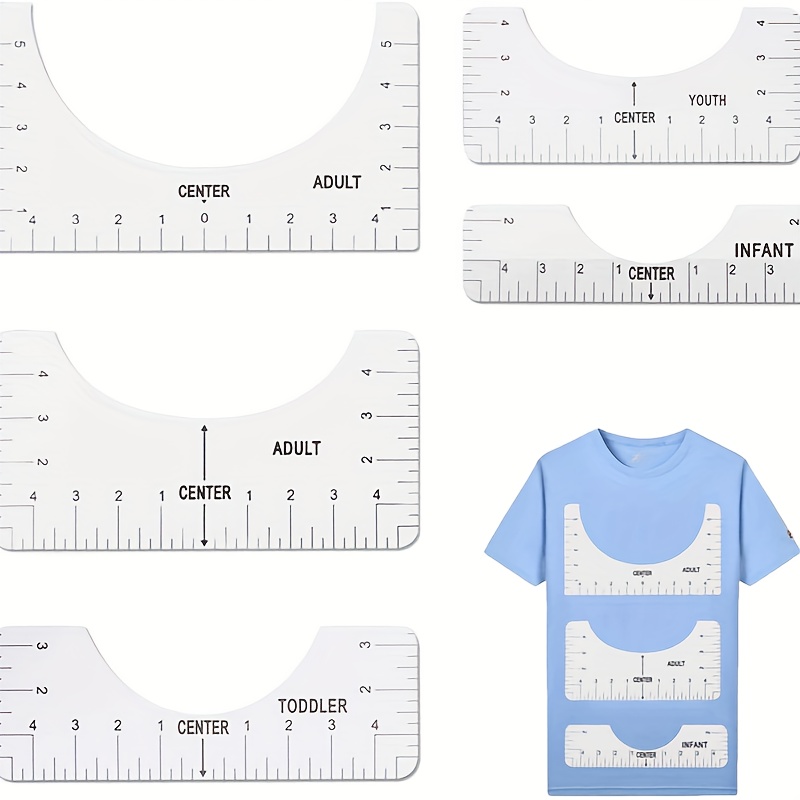 5Pcs T-Shirt Ruler Guide Set, T-Shirt Alignment Rulers to Center