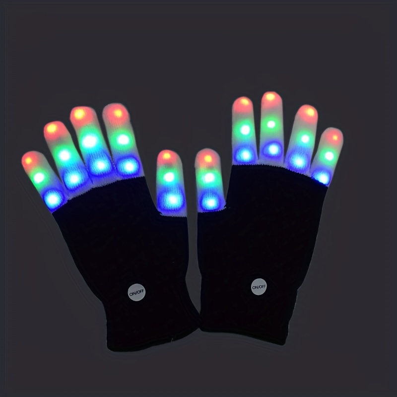 Gants LED clignotants pour festival ou rave - 5 couleurs 6 modes Gant  lumineux - blanc