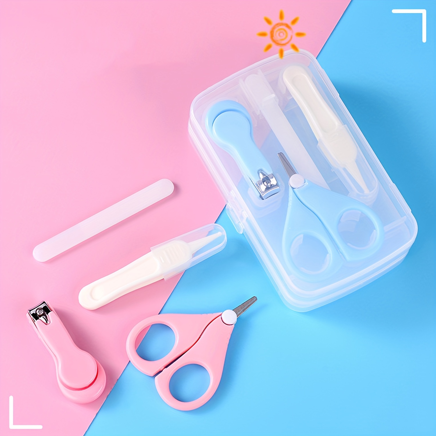  Kit de uñas para bebés, productos para el cuidado del bebé, kit  de aseo para bebés, cortaúñas, tijeras, lima y pinzas, kit de manicura para  bebés, kit de pedicura para recién