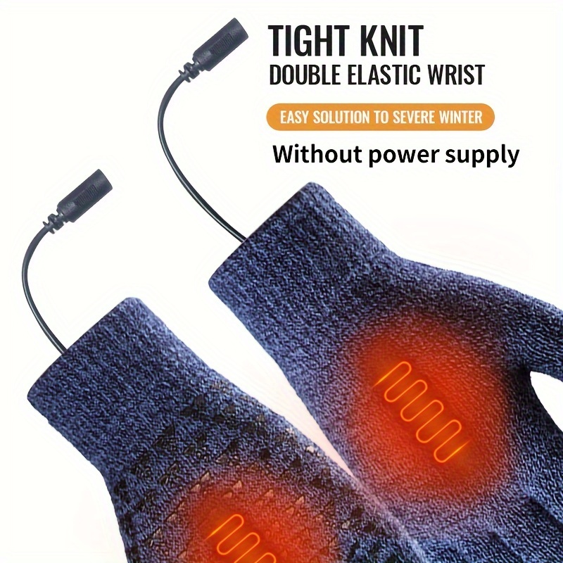 

1pair Universal Usb Plug-in Heating Gloves (without Power Supply, Gloves Do Not Have Power Storage Function), Suitable For Men And Women, With Touch Screen