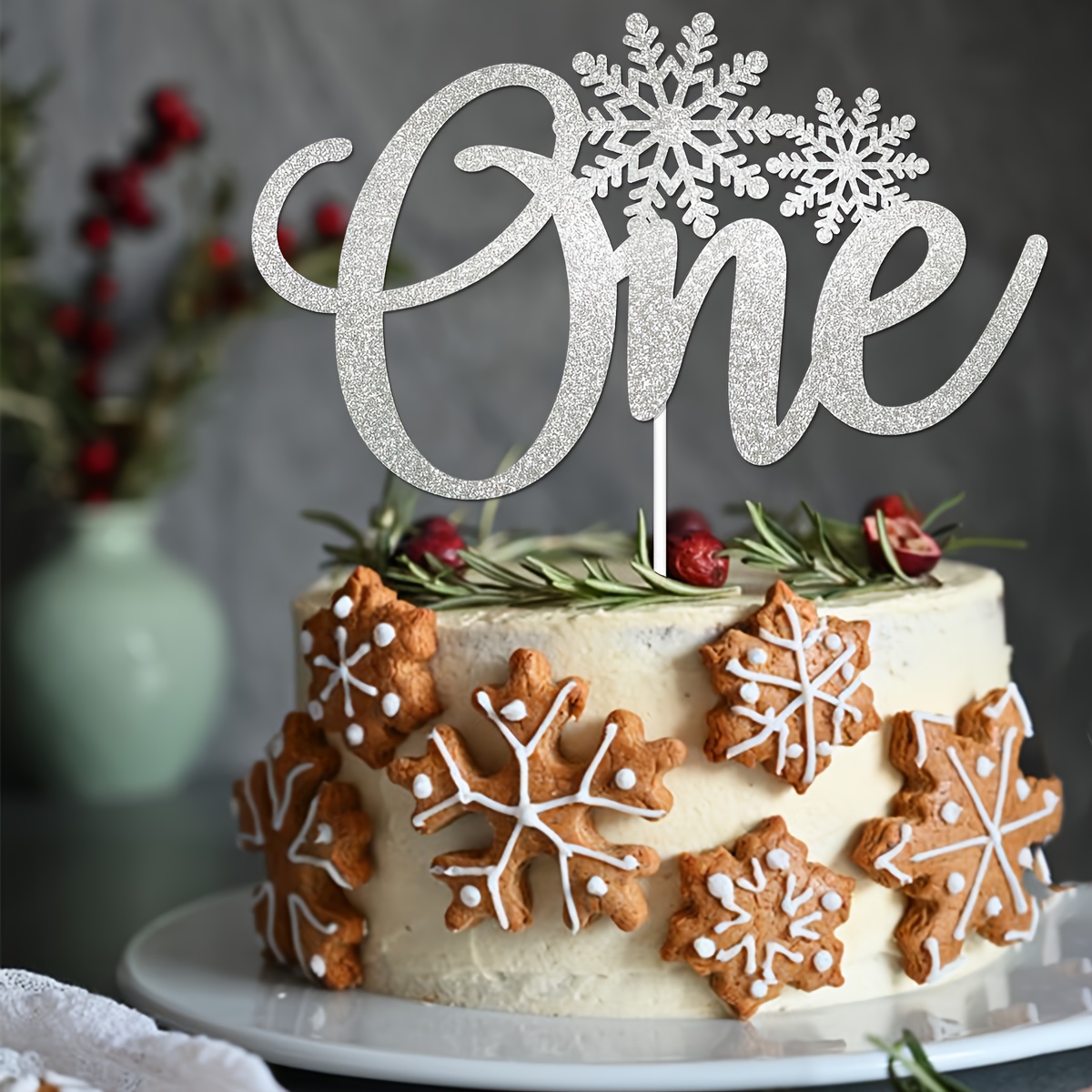 Snowflake Cake Toppers Christmas Cake Insert Dessert - Temu