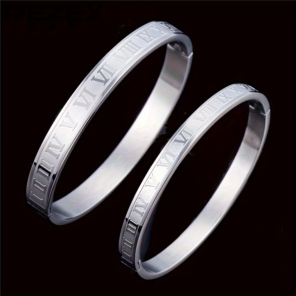Silver/Gold/Black 6/8mm Stainless Steel Fashion Men's Half Cuff Bracelet  Bangle