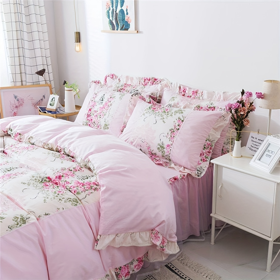 Floral discount duvet cover and skirt