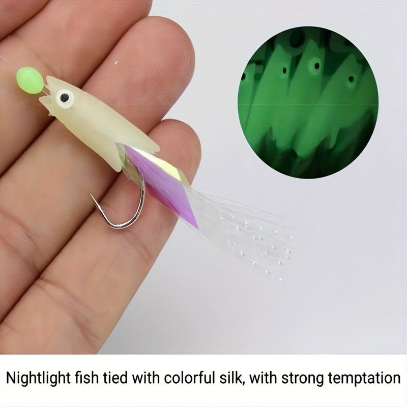Luminous Squid Bait String Fishhook Fishing Tackle Supplies - Temu