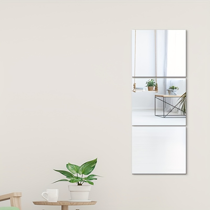 Square Acrylic Mirror Wall Self Adhesive Mirror Bathroom - Temu